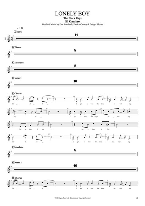 Lonely Boy Tab by The Black Keys (Guitar Pro) - Full Score | mySongBook