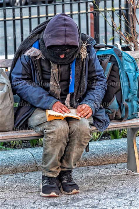 Homeless In Nyc Reading Bible Joel Gordon Photography