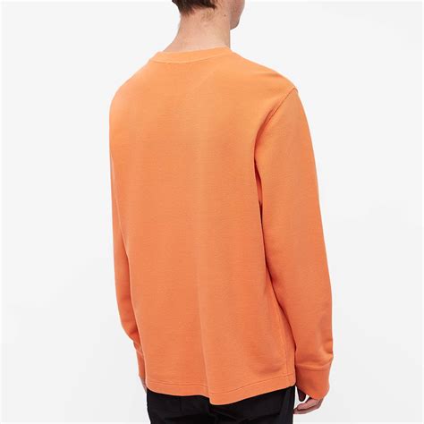 Helmut Lang Long Sleeve Logo Pocket Waffle T Shirt Industrial Orange END