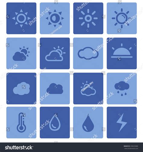 Weather Icon Set Stock Vector Royalty Free 258525080 Shutterstock