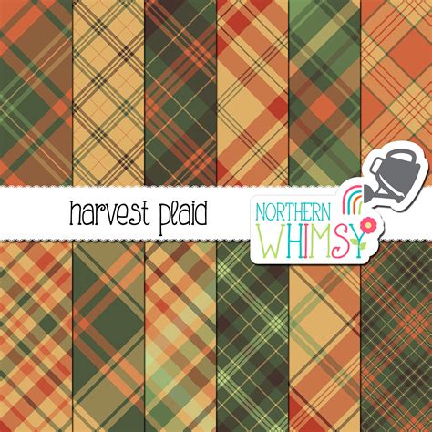 Fall Seamless Diagonal Plaid Northern Whimsy Design