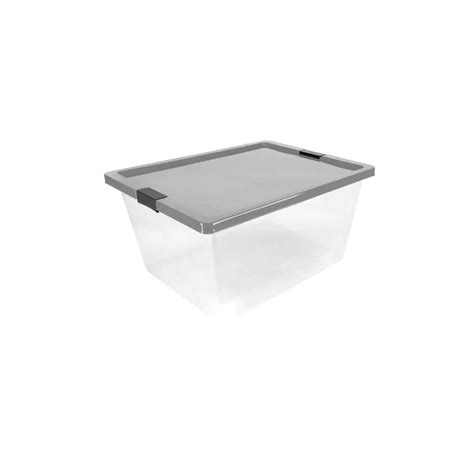 Caja Organizadora Con Broches Y Ruedas Lt Natural Gris Estra