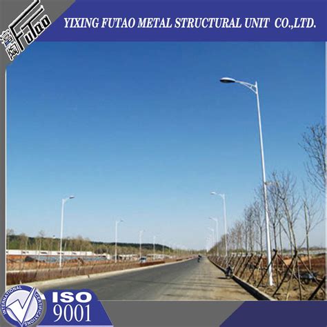 Hot DIP Galvanized Street Light Poles With LED Light China Street