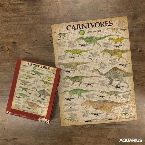 PUZZLE 500 AQUARIUS SMITHSONIAN CARNIVORES DINOZAURY MIĘSOŻERNE