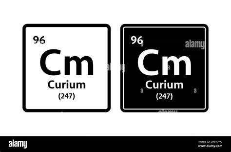 Curium Symbol Chemical Element Of The Periodic Table Vector Stock