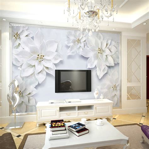 5d 8d Large Mural White Magnolia Flower Papel Murals 3d Wallpaper For