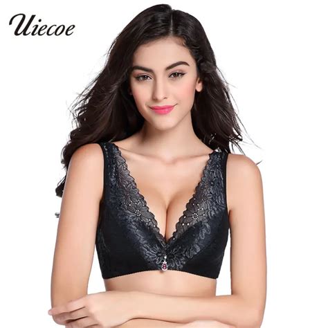 Buy Uiecoe Newest 2017 Deep V Neck Sexy Big Size Push Up Bra Floral Embroidery