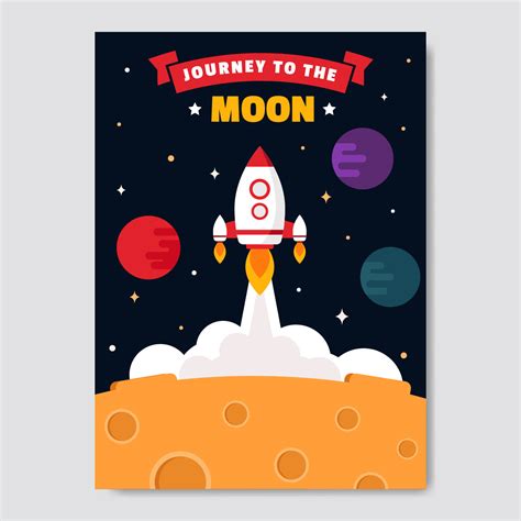 Journey To The Moon Poster Vector 273373 Vector Art at Vecteezy