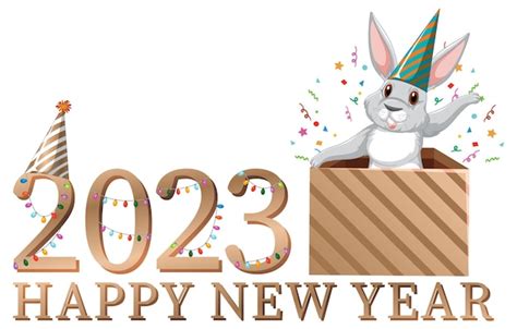 Free Vector | Happy new year 2023 text for banner design