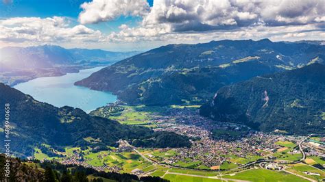 Beautiful Lake Thun View From Schynige Platte Trail In Bernese Oberland