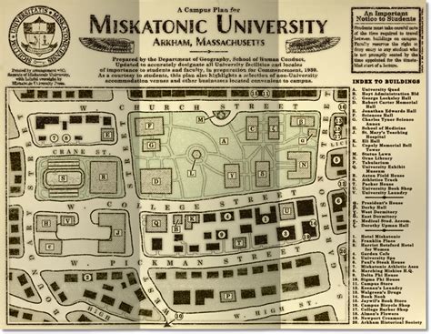 Miskatonic University Campus Map