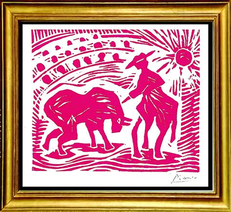 Pablo Picasso Bullfighter Original Hand Signed Limited Edition Linocut