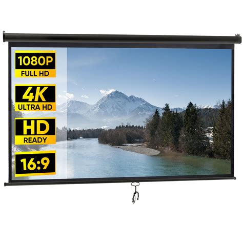 100 Inch Projection Screen 4k 16 9 Hd Pull Down Projector Screen Home Theater