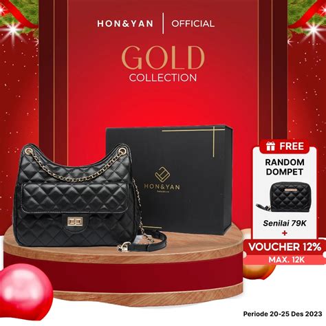 Jual HONYAN GOLD Tas Selempang Wanita Import Terbaru Sling Bag Elegant