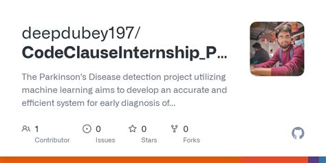 GitHub Deepdubey197 CodeClauseInternship Parkinson Disease Detection