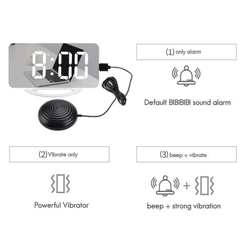 Loud Vibrating Alarm Clock For Heavy Sleepers Adults Deaf Digital