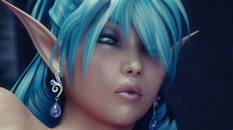 Beautiful Elf Blue Gorgeous Girl Elf Woman Fantasy Abstract Pretty Face Female Hd