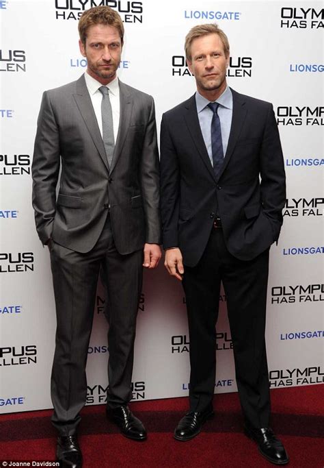 Gerard Butler And Aaron Eckhart At Olympus Has Fallen Premier