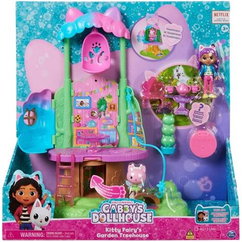 Gabbys Dollhouse Kitty Fairys Garden Treehouse Transforming Playset