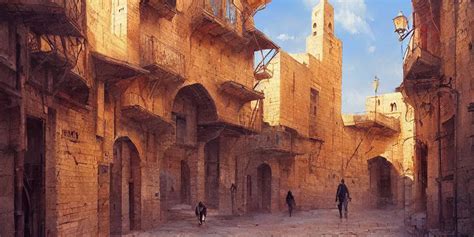 Mardin Old Town Oil Painting By Jordan Grimmer And Stable Diffusion