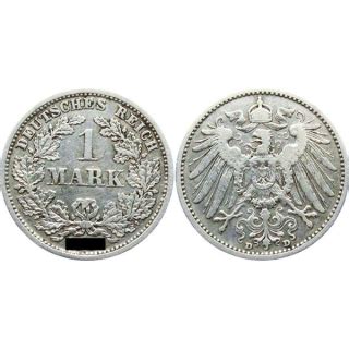 1 Mark Reichsmark Kaiserreich 1873 1916 5 G Silber Aurinum