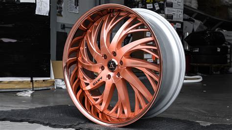 Staggered Artis Wheels Decatur Custom Rose Gold Rims Ats