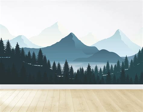 Mountain Wall Decal Nursery Wall Decor Mountain Mural Etsy In