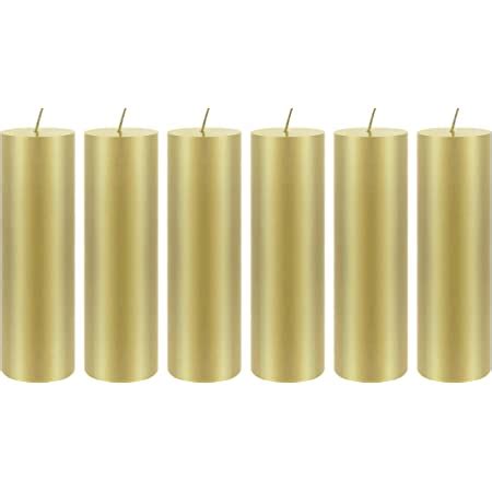 Amazon Mega Candles Pcs Unscented Gold Round Pillar Candle Hand