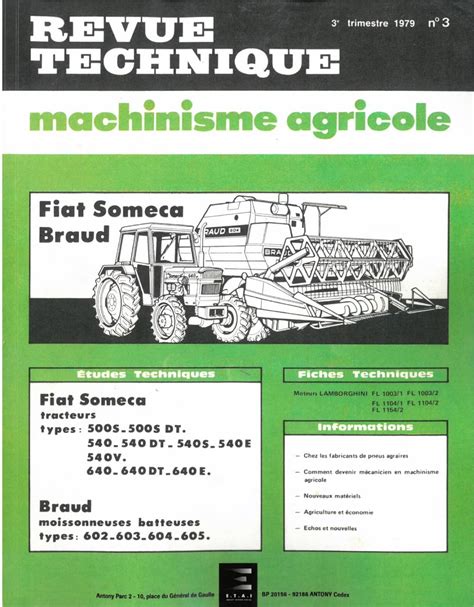 Amazon In Buy Revue Technique Tracteur Agricole Machinisme Fiat Someca