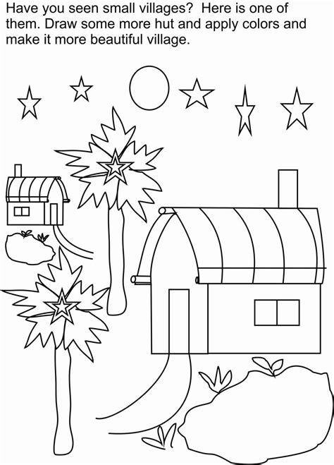 Village Scene Coloring Pages Download And Print For Free