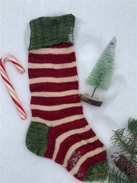 Easy to Knit Cheery Striped Christmas Stockings - Use Malabrigo Rios in ...