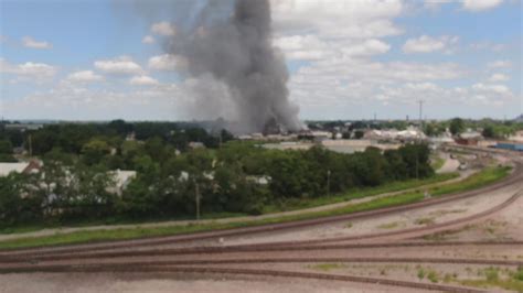 Drone Video Of 5 Alarm Fire At Recycling Factory Near Granite City