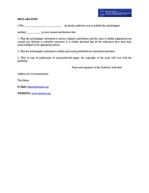 Author Declaration Fill Online Printable Fillable Blank PdfFiller