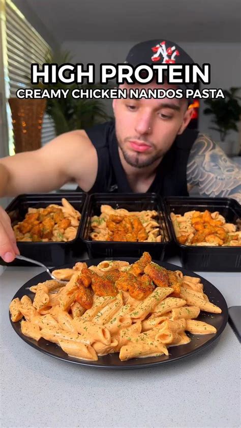 High Protein Creamy Chicken Nandos Pasta🍝 Easy Meal Prep🔥 [video] Healthy High Protein Meals