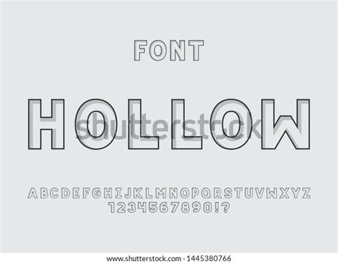 Hollow Font Vector Alphabet Letters Numbers 库存矢量图（免版税）1445380766