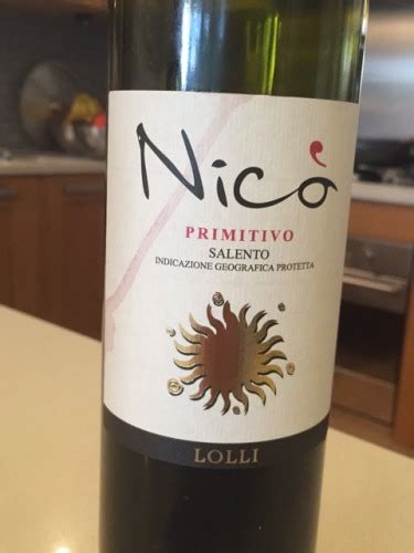 Lolli Nico Primitivo Salento Vivino US