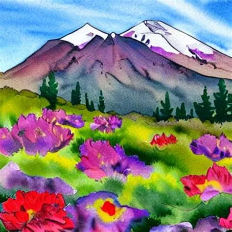 Flagstaff Arizona Watercolor Flowers And San Francis