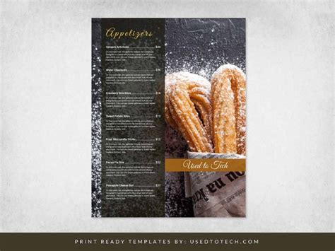 Beautiful menu card design in Word