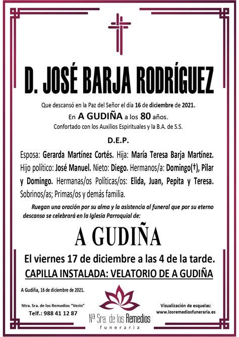 ESQUELAS VERÍN José Barja Rodríguez