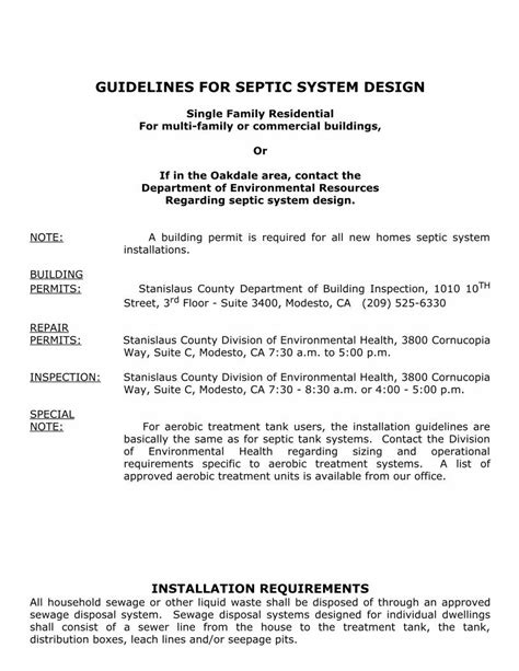 Pdf Guidelines For Septic System Design Stanislaus · Pdf Fileguidelines For Septic System