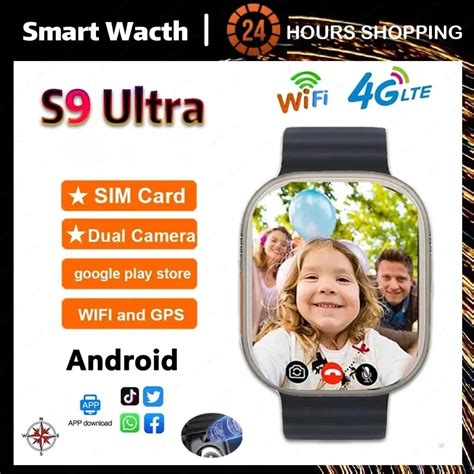 S9 Ultra Android Sistema Smartwatch 4G Rel Gio Inteligente C Mera Dupla