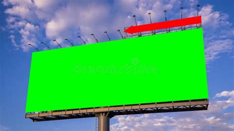 Blank Advertising Billboard Green Screen Advertisement Time Lapse Stock