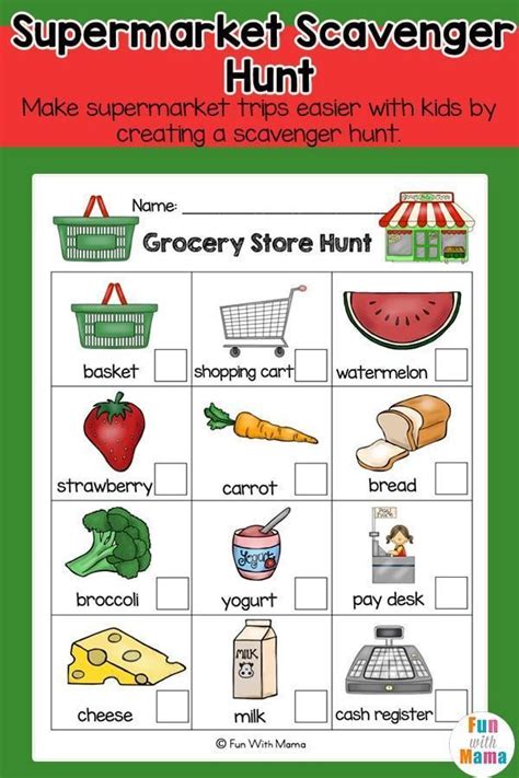 Grocery Shopping Worksheets Grocery Store