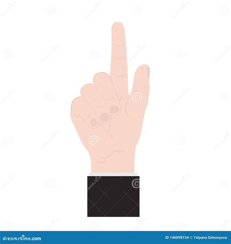 Hand Finger Presses The Button Flat Style Vector Stock Vector