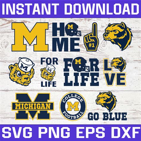 Bundle Files Michigan Wolverines Football Team Svg Michi Inspire