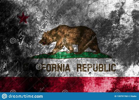 California State Grunge Flag United States Of America Stock