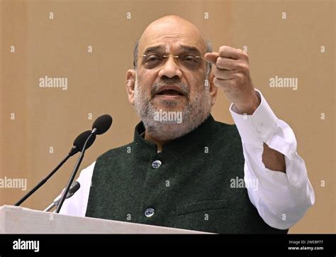 NEW DELHI INDIA JANUARY 24 Union Home Minister Amit Shah Addressing