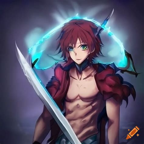 Anime Inspired Male Reddish Brown Haired Icy Eyed Winged Demon