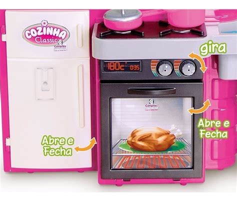 Brinquedo Cozinha Infantil Classic Completa Menina Cotiplas R 119 99