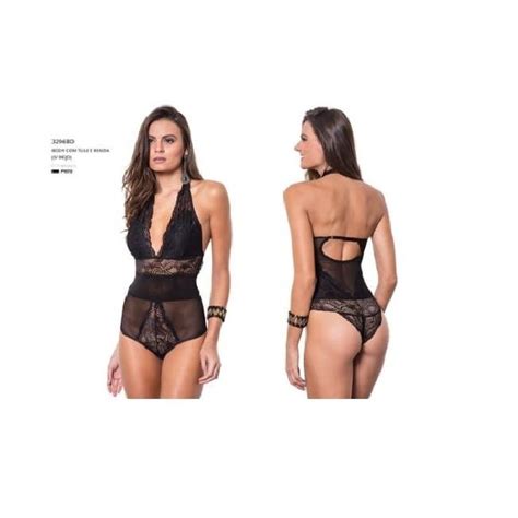 Body Tule E Renda Preto Very Chic Amor De Luxo Sex Shop Amor